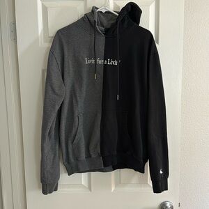 Livin’ for a Livin’ Split color hoodie
